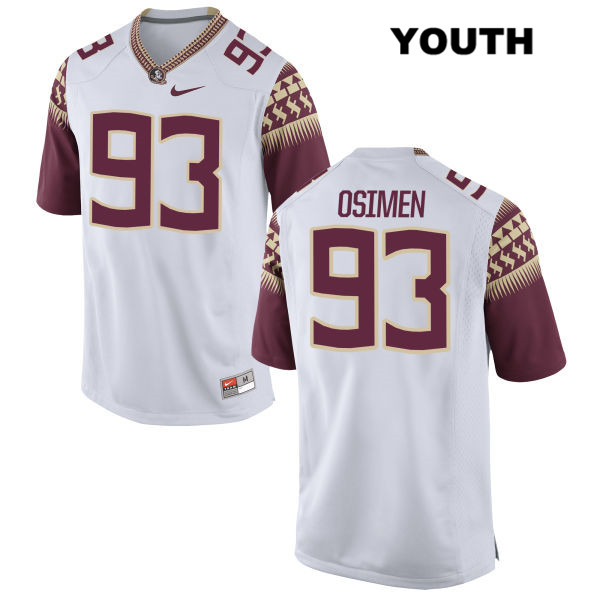 Youth NCAA Nike Florida State Seminoles #93 Peter Osimen College White Stitched Authentic Football Jersey MDF5369CA